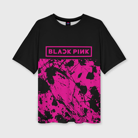 Женская футболка oversize 3D с принтом Black pink   emblem   pattern   music в Екатеринбурге,  |  | 