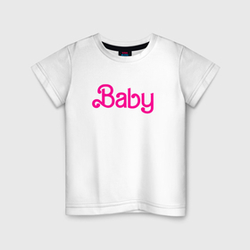 Детская футболка хлопок с принтом Ребенок Барби в Кировске, 100% хлопок | круглый вырез горловины, полуприлегающий силуэт, длина до линии бедер | 