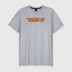 Мужская футболка хлопок Slim с принтом Counter strike 2 orange logo в Белгороде, 92% хлопок, 8% лайкра | приталенный силуэт, круглый вырез ворота, длина до линии бедра, короткий рукав | Тематика изображения на принте: 