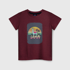 Детская футболка хлопок с принтом Colorful Llama в Петрозаводске, 100% хлопок | круглый вырез горловины, полуприлегающий силуэт, длина до линии бедер | 