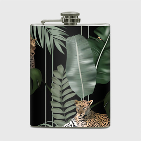 Фляга с принтом Гордость леопарда в Тюмени, металлический корпус | емкость 0,22 л, размер 125 х 94 мм. Виниловая наклейка запечатывается полностью | 