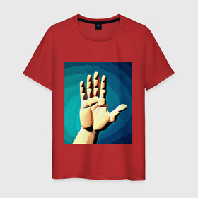 Мужская футболка хлопок с принтом Приветствие рукой в Санкт-Петербурге, 100% хлопок | прямой крой, круглый вырез горловины, длина до линии бедер, слегка спущенное плечо. | 