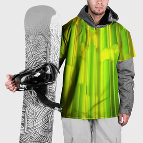 Накидка на куртку 3D с принтом Зеленые неоновые полосы в Санкт-Петербурге, 100% полиэстер |  | Тематика изображения на принте: 
