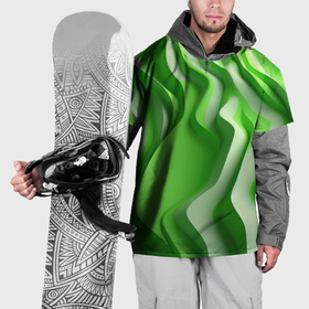 Накидка на куртку 3D с принтом Зеленые объемные  полосы в Санкт-Петербурге, 100% полиэстер |  | Тематика изображения на принте: 