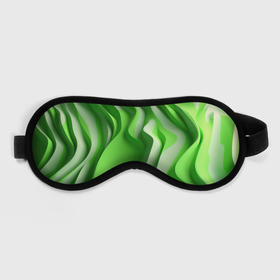Маска для сна 3D с принтом Зеленые объемные  полосы в Санкт-Петербурге, внешний слой — 100% полиэфир, внутренний слой — 100% хлопок, между ними — поролон |  | Тематика изображения на принте: 