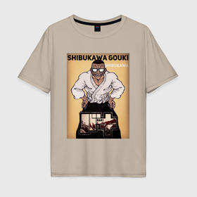 Мужская футболка хлопок Oversize с принтом Боец Баки: Сибукава Гоки в Тюмени, 100% хлопок | свободный крой, круглый ворот, “спинка” длиннее передней части | 