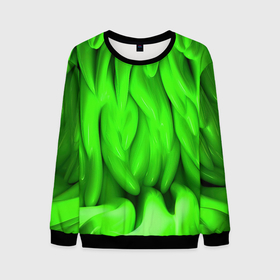 Мужской свитшот 3D с принтом Зеленая  абстрактная  текстура в Ухте, 100% полиэстер с мягким внутренним слоем | круглый вырез горловины, мягкая резинка на манжетах и поясе, свободная посадка по фигуре | Тематика изображения на принте: 