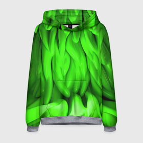 Мужская толстовка 3D с принтом Зеленая  абстрактная  текстура в Ухте, 100% полиэстер | двухслойный капюшон со шнурком для регулировки, мягкие манжеты на рукавах и по низу толстовки, спереди карман-кенгуру с мягким внутренним слоем. | Тематика изображения на принте: 