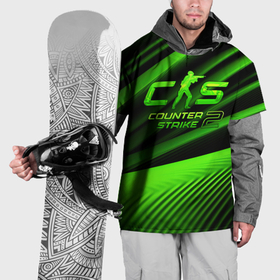 Накидка на куртку 3D с принтом CS2 Counter strike  green logo в Санкт-Петербурге, 100% полиэстер |  | Тематика изображения на принте: 