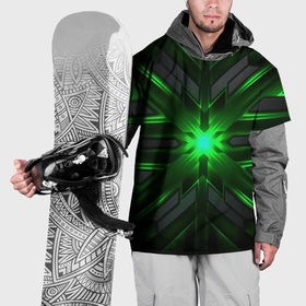 Накидка на куртку 3D с принтом Зеленый свет в абстракции в Курске, 100% полиэстер |  | 
