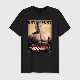 Мужская футболка хлопок Slim с принтом Tekken 8 Bryan Fury , 92% хлопок, 8% лайкра | приталенный силуэт, круглый вырез ворота, длина до линии бедра, короткий рукав | 