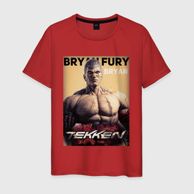 Мужская футболка хлопок с принтом Tekken 8 Bryan Fury в Екатеринбурге, 100% хлопок | прямой крой, круглый вырез горловины, длина до линии бедер, слегка спущенное плечо. | Тематика изображения на принте: 