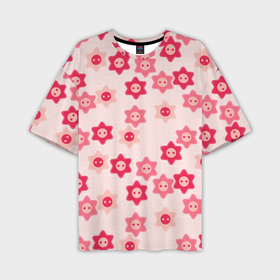 Мужская футболка oversize 3D с принтом Розовые цветочные пуговицы в Петрозаводске,  |  | Тематика изображения на принте: 
