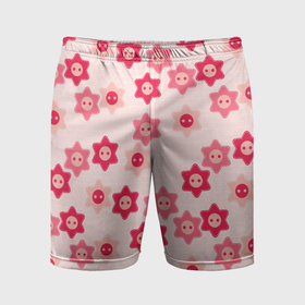Мужские шорты спортивные с принтом Розовые цветочные пуговицы в Петрозаводске,  |  | Тематика изображения на принте: 