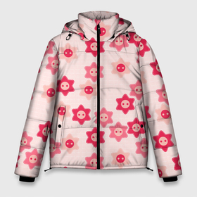 Мужская зимняя куртка 3D с принтом Розовые цветочные пуговицы в Петрозаводске, верх — 100% полиэстер; подкладка — 100% полиэстер; утеплитель — 100% полиэстер | длина ниже бедра, свободный силуэт Оверсайз. Есть воротник-стойка, отстегивающийся капюшон и ветрозащитная планка. 

Боковые карманы с листочкой на кнопках и внутренний карман на молнии. | 