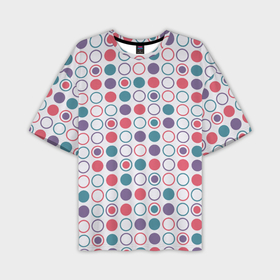 Мужская футболка oversize 3D с принтом Цветные упорядоченные круги ,  |  | 
