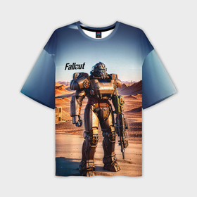 Мужская футболка oversize 3D с принтом Robot Fallout ,  |  | 