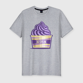 Мужская футболка хлопок Slim с принтом Смородиновое мороженое в городе Новоалтайск, 92% хлопок, 8% лайкра | приталенный силуэт, круглый вырез ворота, длина до линии бедра, короткий рукав | 