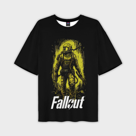 Мужская футболка oversize 3D с принтом Fallout green style в Рязани,  |  | 