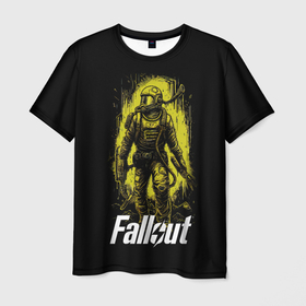 Мужская футболка 3D с принтом Fallout green style в Курске, 100% полиэфир | прямой крой, круглый вырез горловины, длина до линии бедер | 