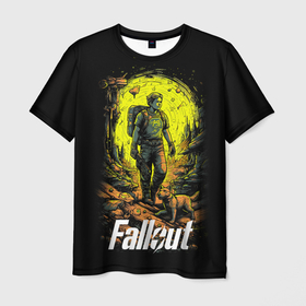 Мужская футболка 3D с принтом Fallout poster в Курске, 100% полиэфир | прямой крой, круглый вырез горловины, длина до линии бедер | 