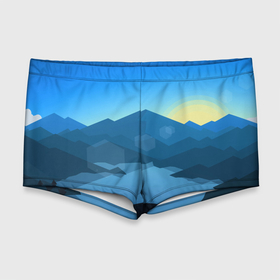Мужские купальные плавки 3D с принтом Вид на природу и горы в Тюмени, Полиэстер 85%, Спандекс 15% |  | Тематика изображения на принте: 