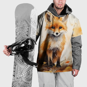 Накидка на куртку 3D с принтом Лиса в осеннем лесу акварель в Санкт-Петербурге, 100% полиэстер |  | Тематика изображения на принте: 