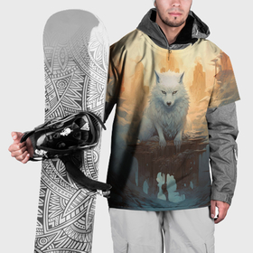Накидка на куртку 3D с принтом Великий волк Сиф в Екатеринбурге, 100% полиэстер |  | 