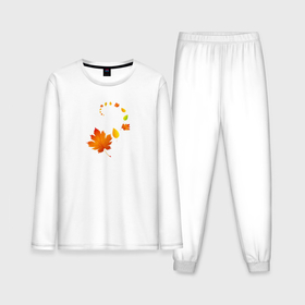 Мужская пижама с лонгсливом хлопок с принтом Осенний вихрь из листьев в Кировске,  |  | 