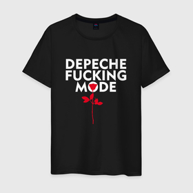 Мужская футболка хлопок с принтом Depeche Mode   Rose mode в Новосибирске, 100% хлопок | прямой крой, круглый вырез горловины, длина до линии бедер, слегка спущенное плечо. | 