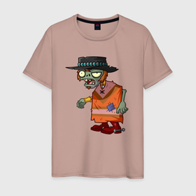 Мужская футболка хлопок с принтом Зомби с Дикого Запада в Санкт-Петербурге, 100% хлопок | прямой крой, круглый вырез горловины, длина до линии бедер, слегка спущенное плечо. | 
