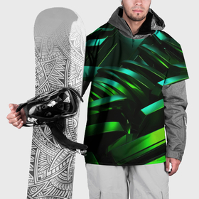 Накидка на куртку 3D с принтом Dark  green abstract в Тюмени, 100% полиэстер |  | 