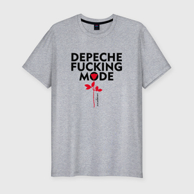 Мужская футболка хлопок Slim с принтом Depeche Mode   Rose mode white в Петрозаводске, 92% хлопок, 8% лайкра | приталенный силуэт, круглый вырез ворота, длина до линии бедра, короткий рукав | Тематика изображения на принте: 