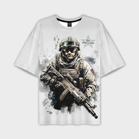 Мужская футболка oversize 3D с принтом ВС России спецназ в Курске,  |  | Тематика изображения на принте: 