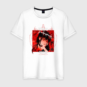 Мужская футболка хлопок с принтом Anime girl fake в Новосибирске, 100% хлопок | прямой крой, круглый вырез горловины, длина до линии бедер, слегка спущенное плечо. | Тематика изображения на принте: 