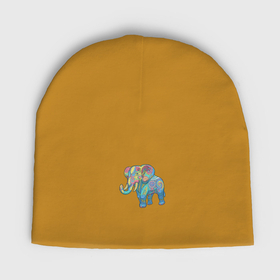Мужская шапка демисезонная с принтом Beautiful elephant ,  |  | Тематика изображения на принте: 