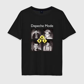 Мужская футболка хлопок Oversize с принтом Depeche Mode   Early Years в Санкт-Петербурге, 100% хлопок | свободный крой, круглый ворот, “спинка” длиннее передней части | 