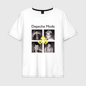 Мужская футболка хлопок Oversize с принтом Depeche Mode   DM retro в Курске, 100% хлопок | свободный крой, круглый ворот, “спинка” длиннее передней части | 