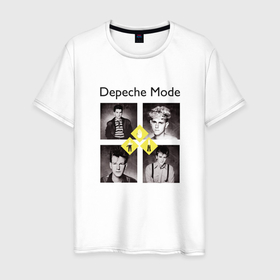 Мужская футболка хлопок с принтом Depeche Mode   DM retro в Петрозаводске, 100% хлопок | прямой крой, круглый вырез горловины, длина до линии бедер, слегка спущенное плечо. | 