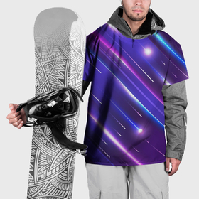 Накидка на куртку 3D с принтом Неоновый звездопад   полосы в Екатеринбурге, 100% полиэстер |  | Тематика изображения на принте: 