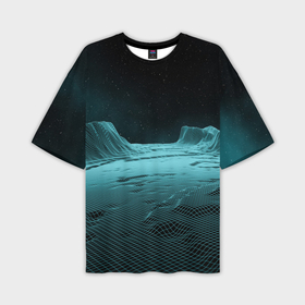 Мужская футболка oversize 3D с принтом Space landscape   vaporwave в Екатеринбурге,  |  | 