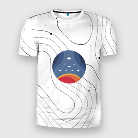 Мужская футболка 3D Slim с принтом Эмблема созвездия в Белгороде, 100% полиэстер с улучшенными характеристиками | приталенный силуэт, круглая горловина, широкие плечи, сужается к линии бедра | 