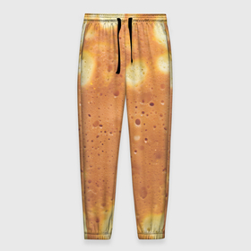 Мужские брюки 3D с принтом Блинная текстура в Новосибирске, 100% полиэстер | манжеты по низу, эластичный пояс регулируется шнурком, по бокам два кармана без застежек, внутренняя часть кармана из мелкой сетки | 