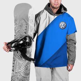 Накидка на куртку 3D с принтом Volkswagen   голубые линии , 100% полиэстер |  | 