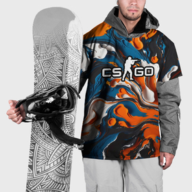 Накидка на куртку 3D с принтом Мазки краски   CS GO в Петрозаводске, 100% полиэстер |  | 