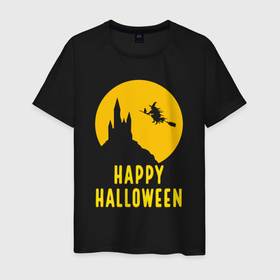 Мужская футболка хлопок с принтом Halloween witch в Кировске, 100% хлопок | прямой крой, круглый вырез горловины, длина до линии бедер, слегка спущенное плечо. | 