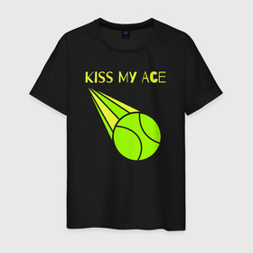Мужская футболка хлопок с принтом Tennis ace в Петрозаводске, 100% хлопок | прямой крой, круглый вырез горловины, длина до линии бедер, слегка спущенное плечо. | 