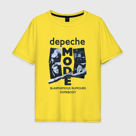 Мужская футболка хлопок Oversize с принтом Depeche Mode   Blasphemous rumours somebody , 100% хлопок | свободный крой, круглый ворот, “спинка” длиннее передней части | 