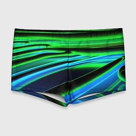 Мужские купальные плавки 3D с принтом Green black  abstract , Полиэстер 85%, Спандекс 15% |  | 