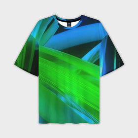 Мужская футболка oversize 3D с принтом Blue  green  abstract ,  |  | 